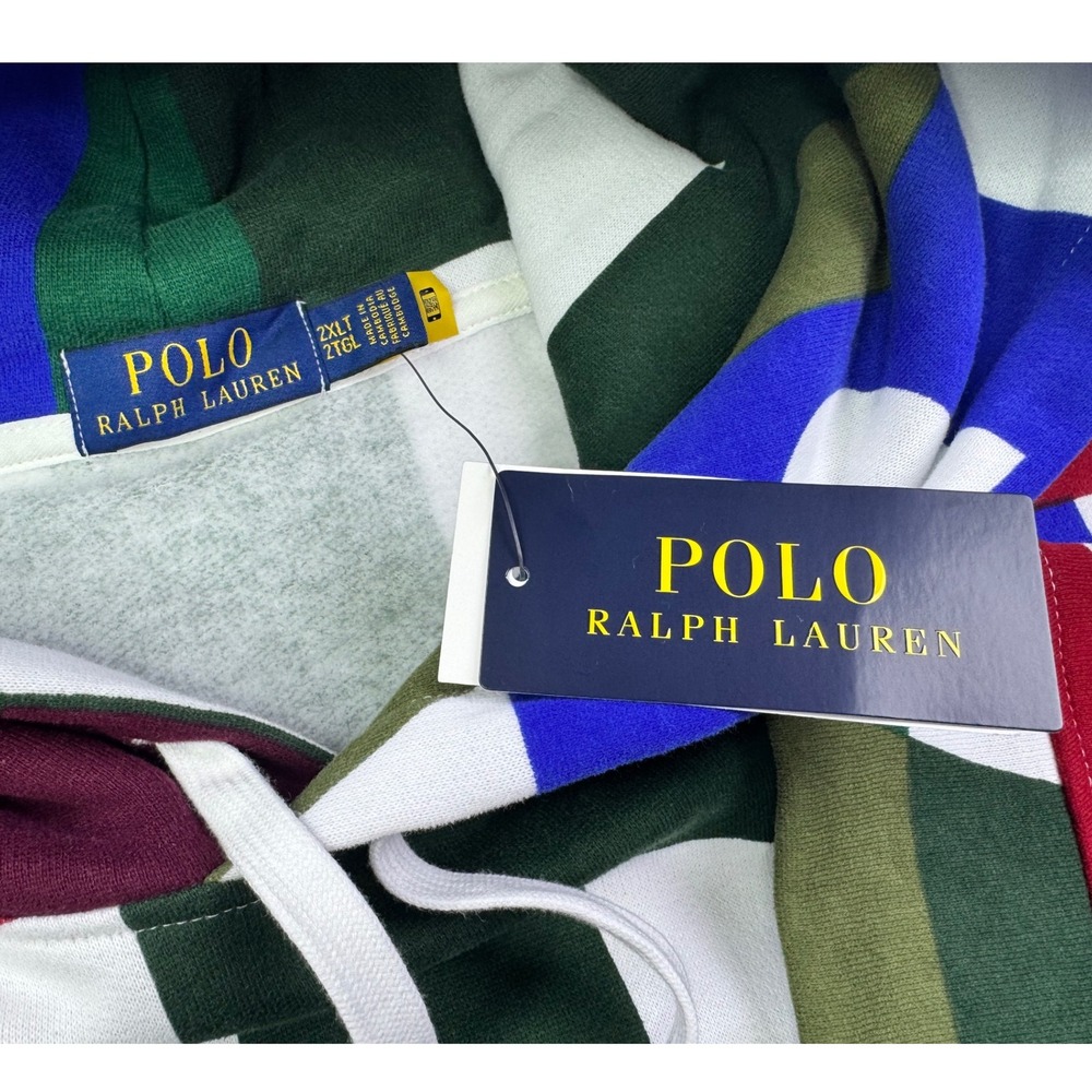Polo Ralph Lauren Logo Monogram Fleece Hoodie Sweatshirt Mens Big and Tall 2XLT - Picture 8 of 12
